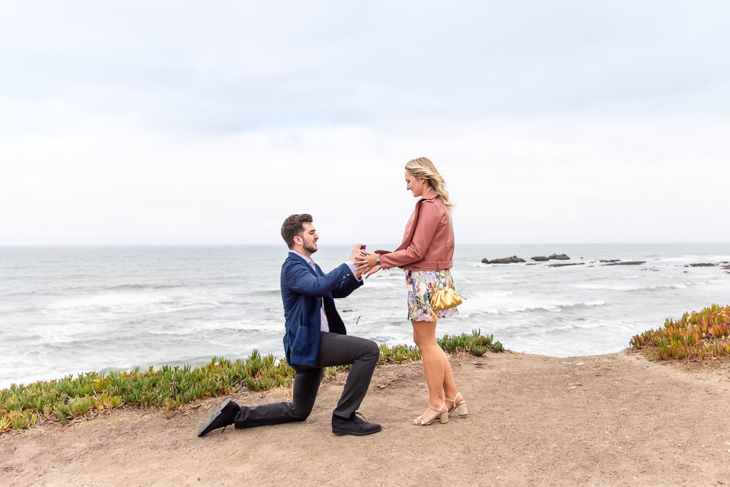 popular beach in Half Moon Bay for engagement