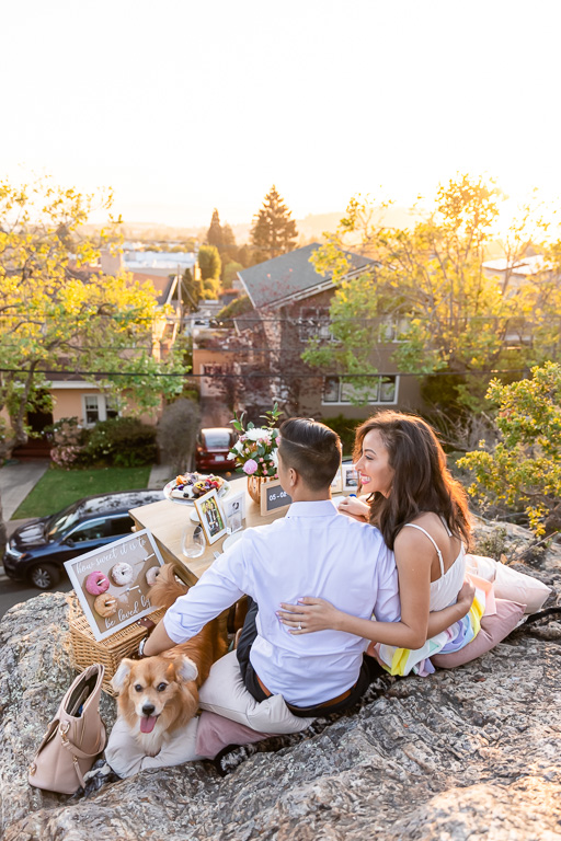 dreamy picnic proposal in the San Francisco golden sunlight