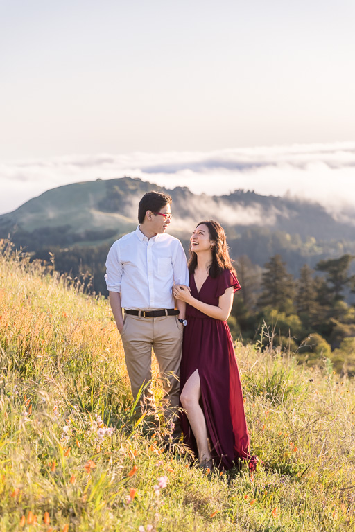 gorgeous mountaintop engagement pictures in Silicon Valley