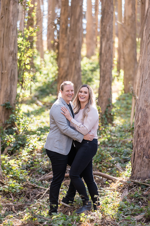 engagement photo in the woods of San Francisco