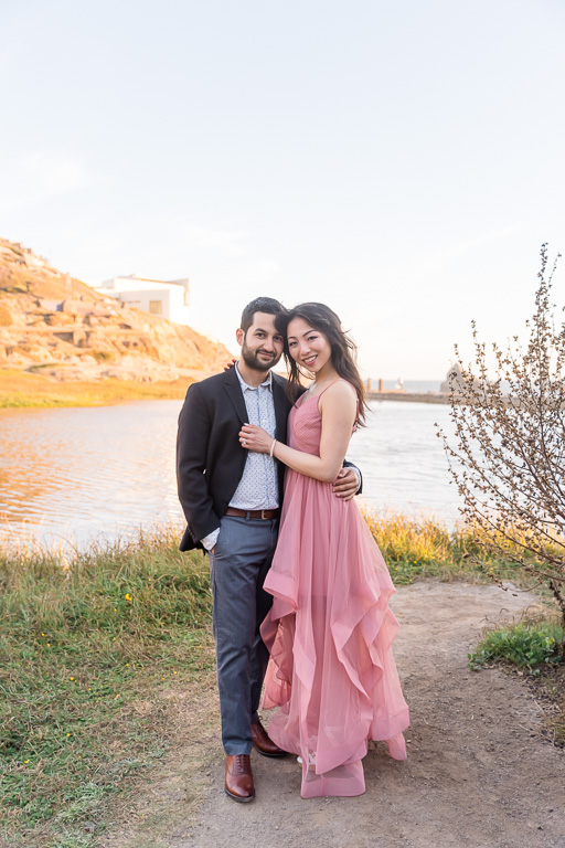 engagement photo at the Sutro Baths ruins
