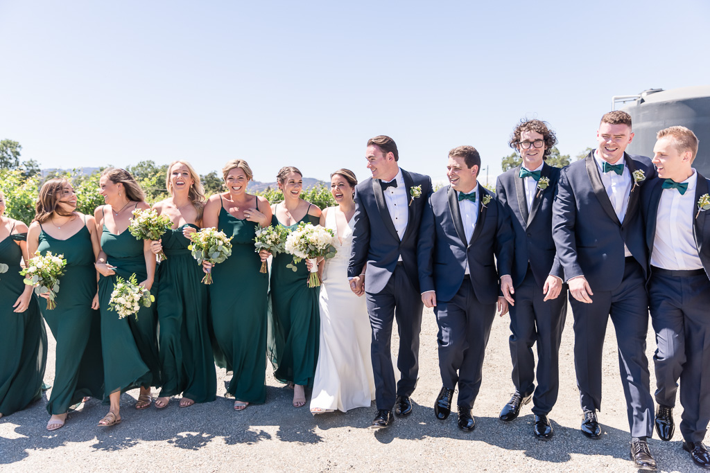 candid photo of big bridal party