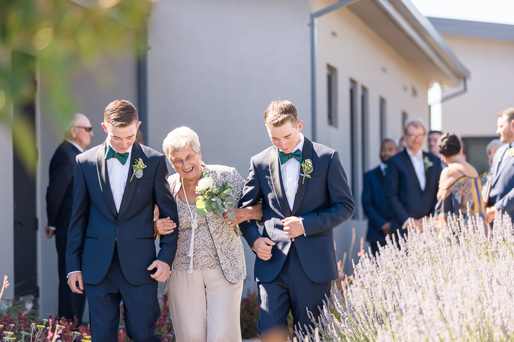 grandma and junior groomsmen