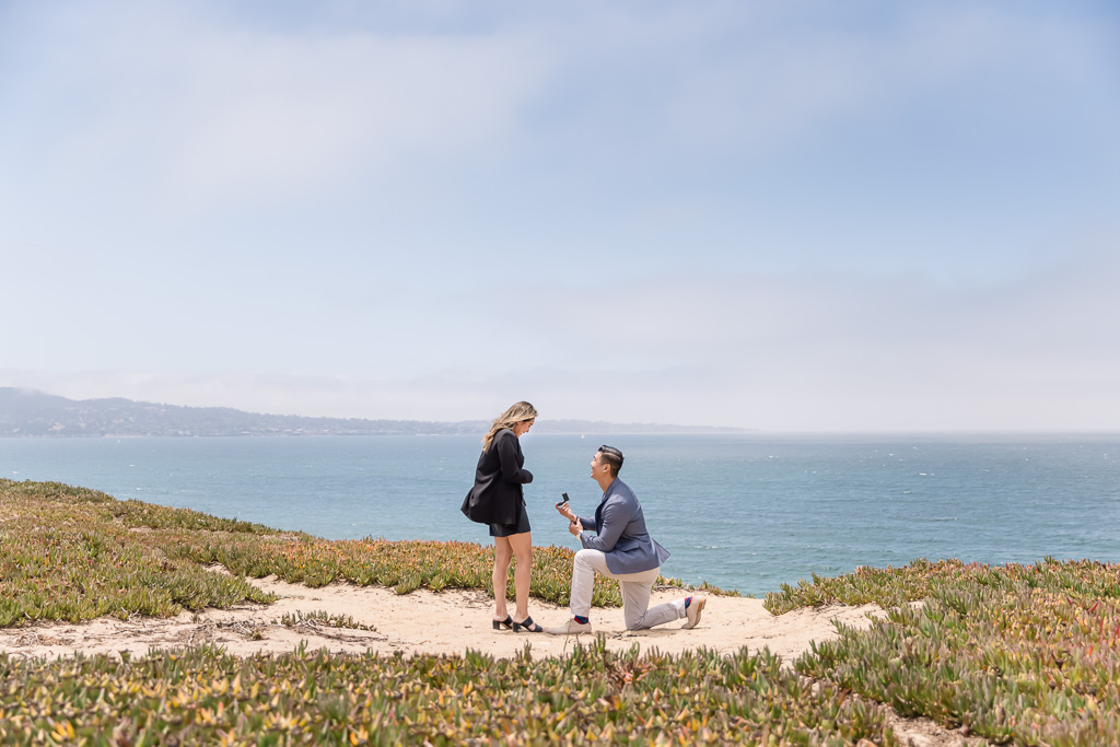 romantic Monterey oceanside surprise proposal