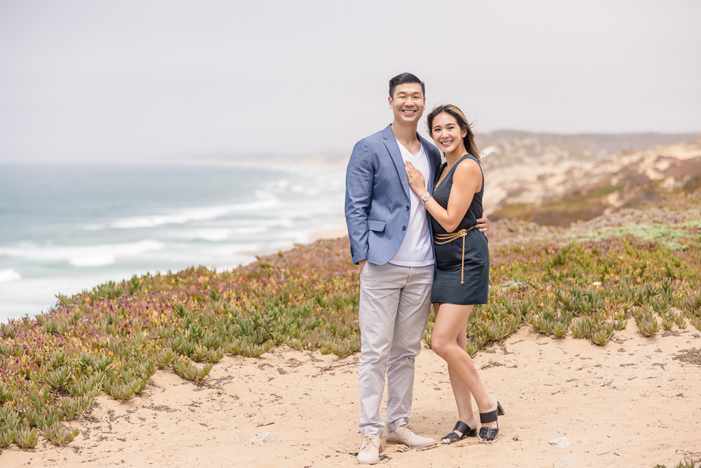 engagement photos on the California coastal cliffs
