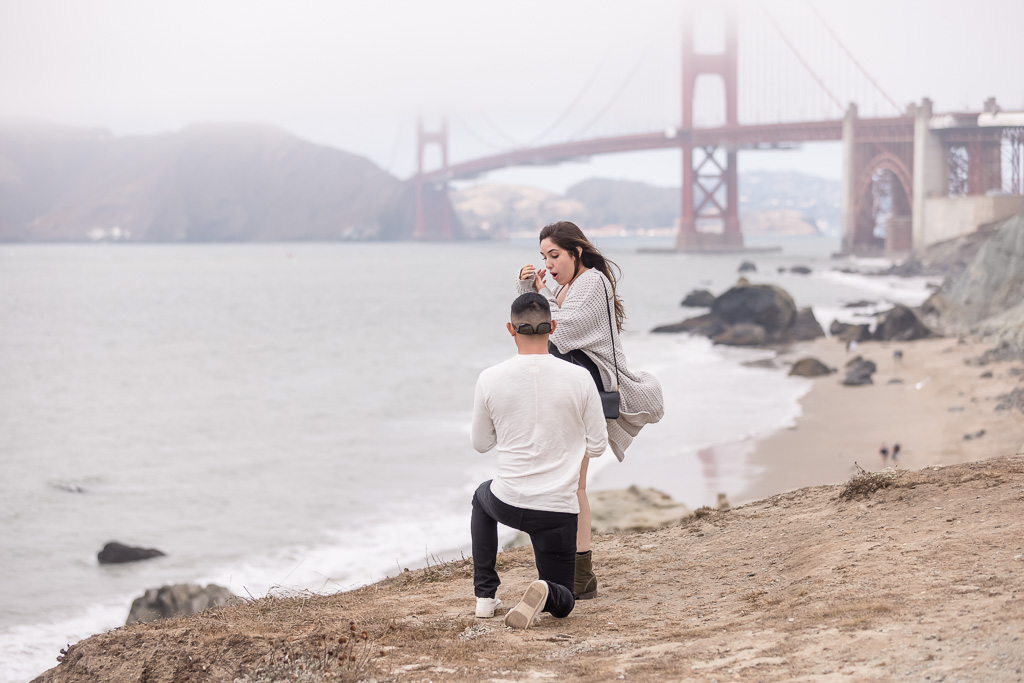 Golden Gate Bridge cliff surprise proposal