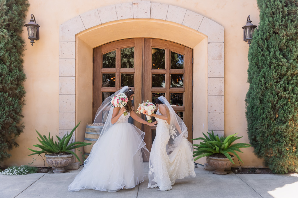 brides' Trentadue Winery first look
