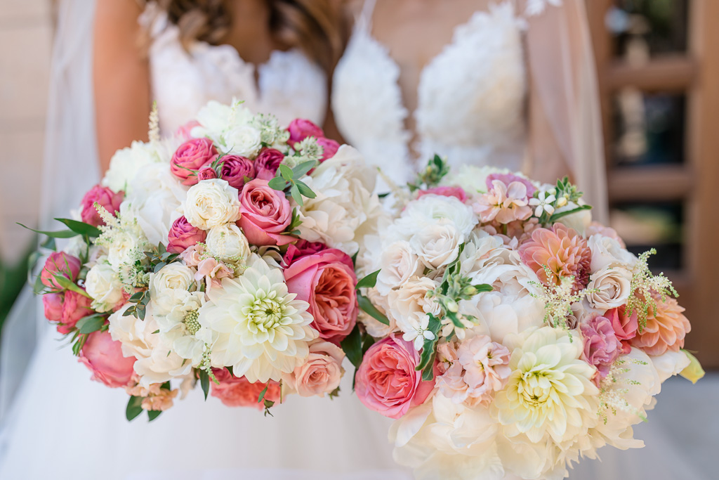 pair of bridal bouquets