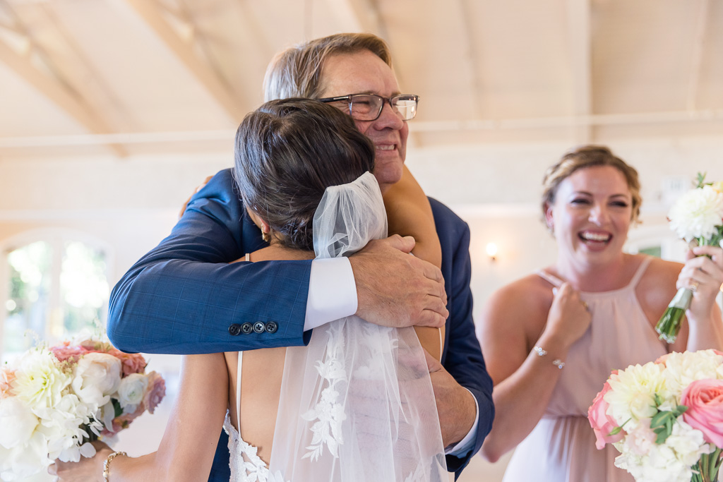 hugging parents after officially getting married