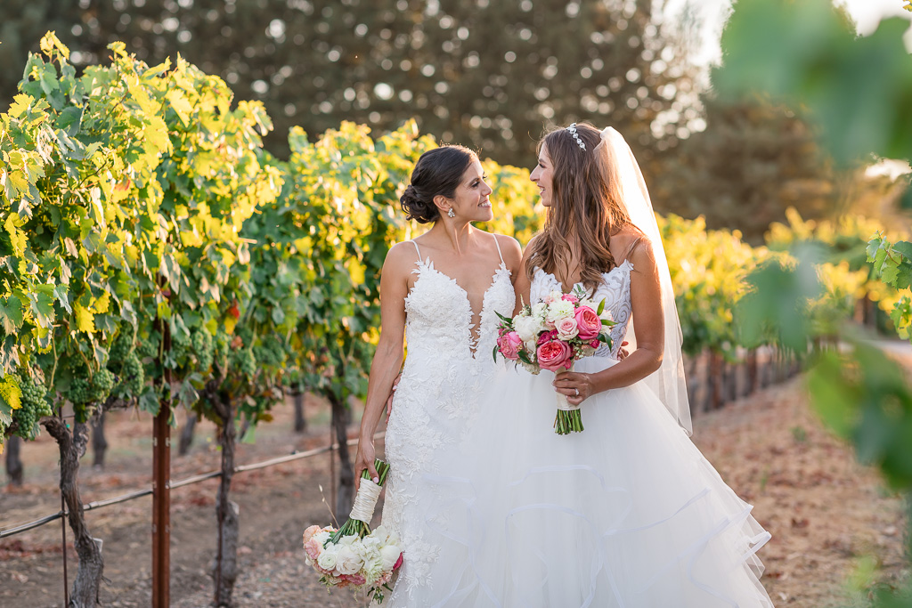 golden hour bridal portraits at Trentadue Winery