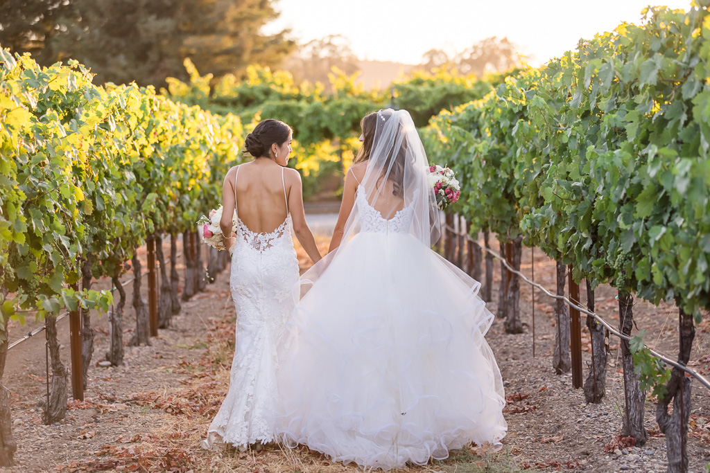 Trentadue Winery golden hour photo of the brides