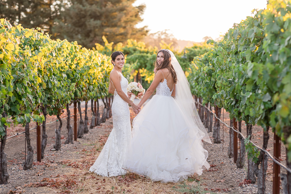 Sonoma County vineyards same-sex wedding photo