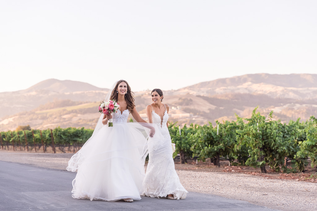 couple portraits at Trentadue Winery with mountain range backdrop