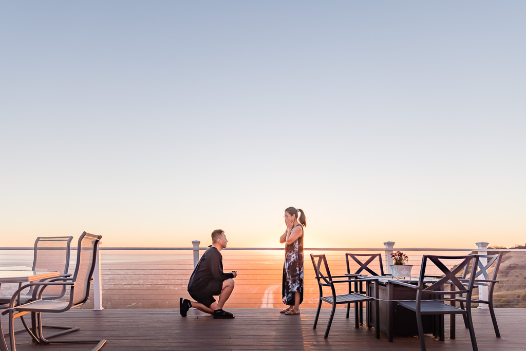 Bay Area surprise proposal at hillside private estate balcony