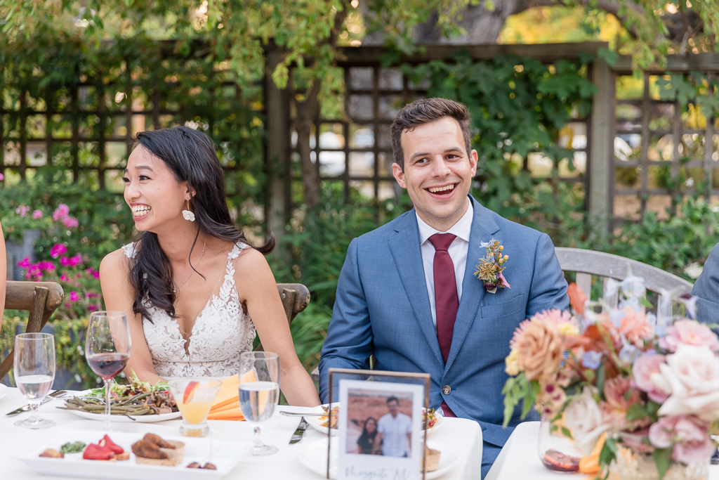 wedding head table during toasts