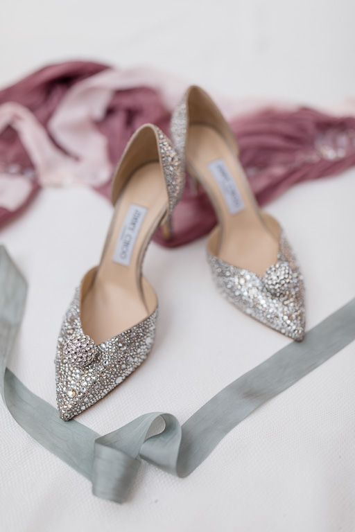 Jimmy Choo bridal heels full of crystals