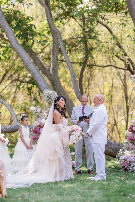 luxury and glamorous wedding in a whimsical garden