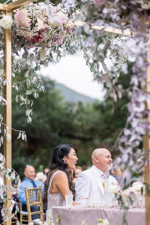 lush outdoor wedding reception