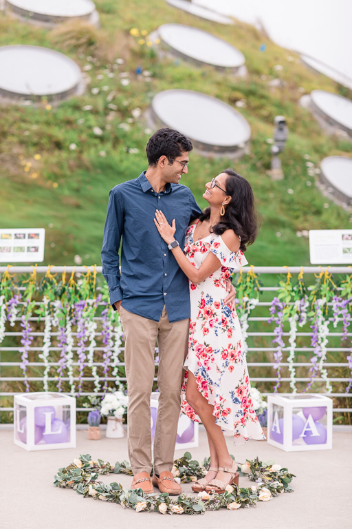 engagement photos at the Academy of Sciences
