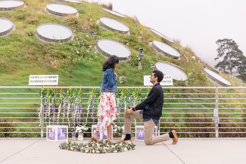San Francisco Cal Academy surprise engagement proposal photographer