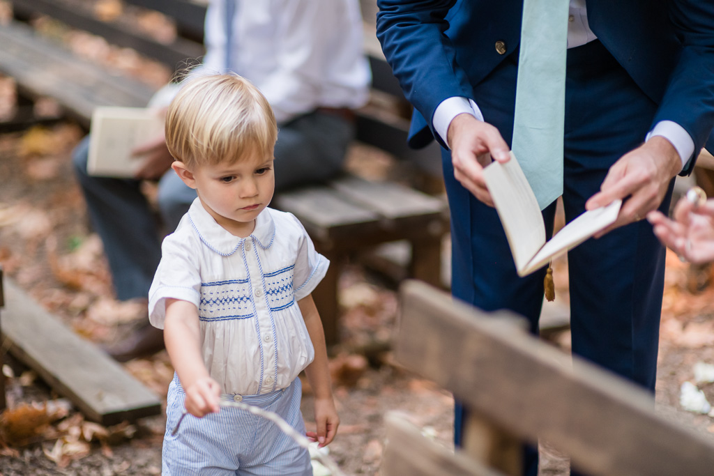 toddler in wedding ceremony processional
