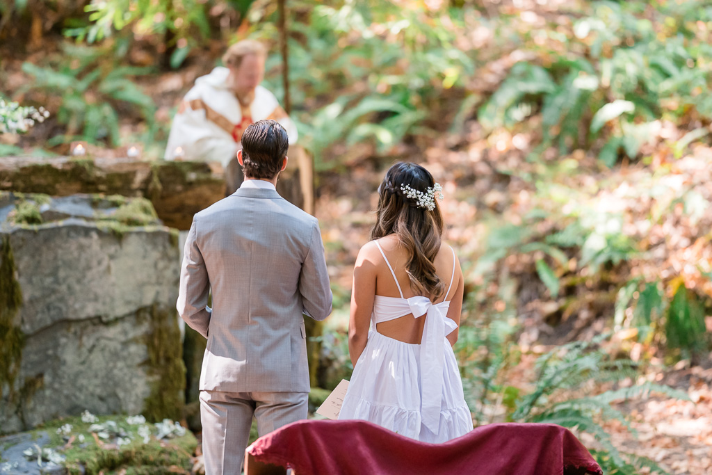 Outdoor Catholic wedding ceremony at St. Colman’s Outdoor Church in Cazadero