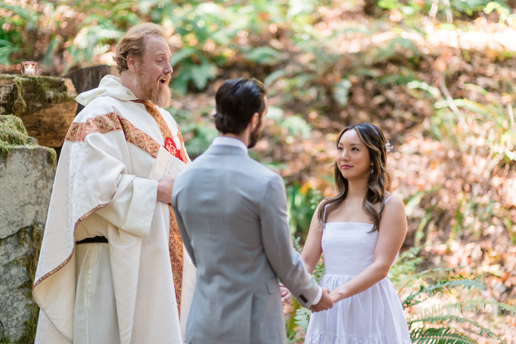 outdoor Catholic wedding ceremony in Cazadero, California