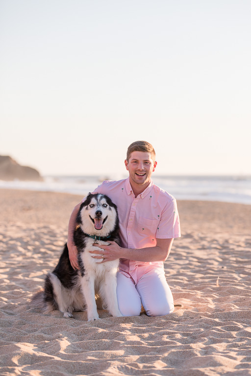 beach portrait with the handsome husky