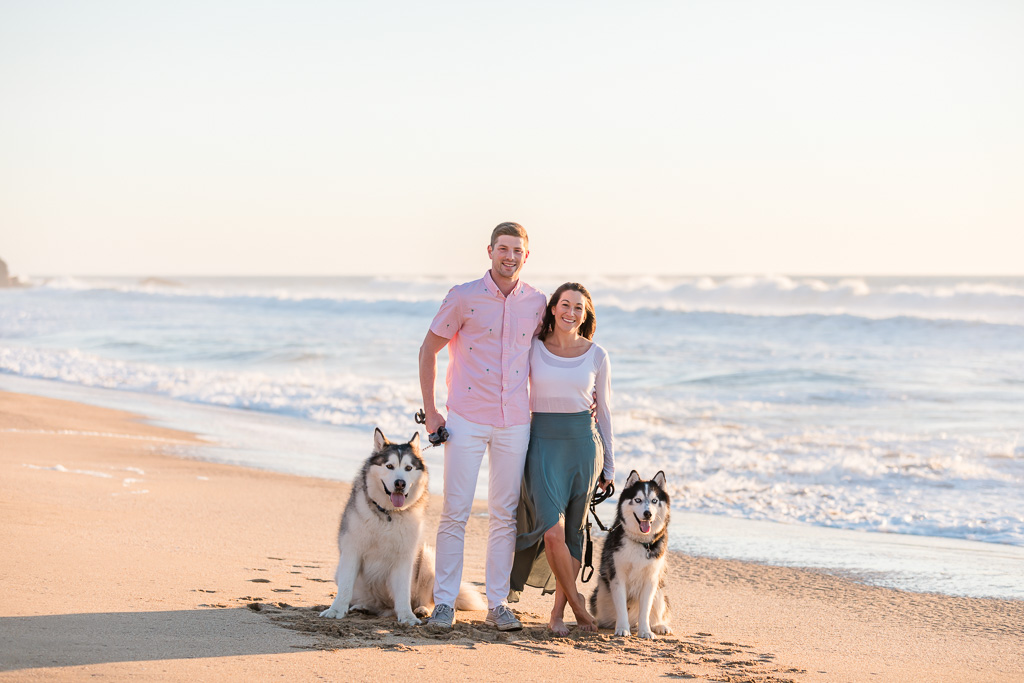 sweet San Francisco family photo with malamute and husky
