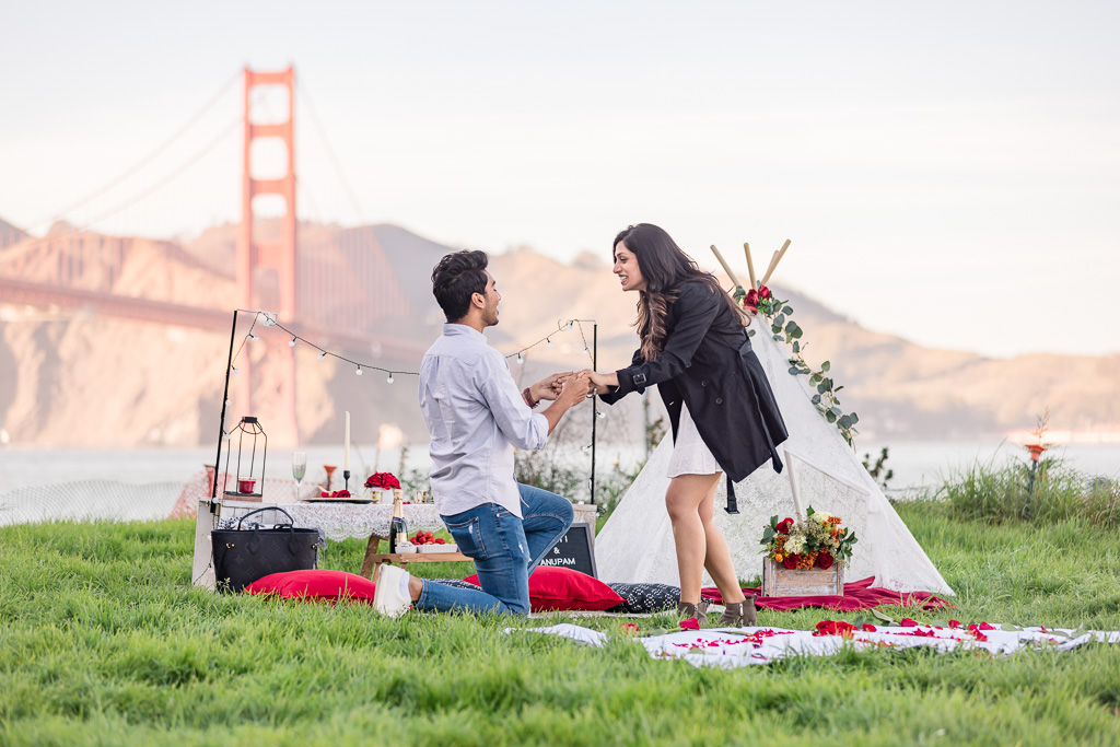 Crissy Field picnic surprise proposal
