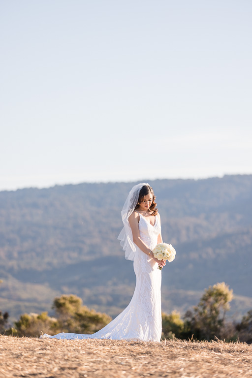 bridal portrait in the hills of Woodside