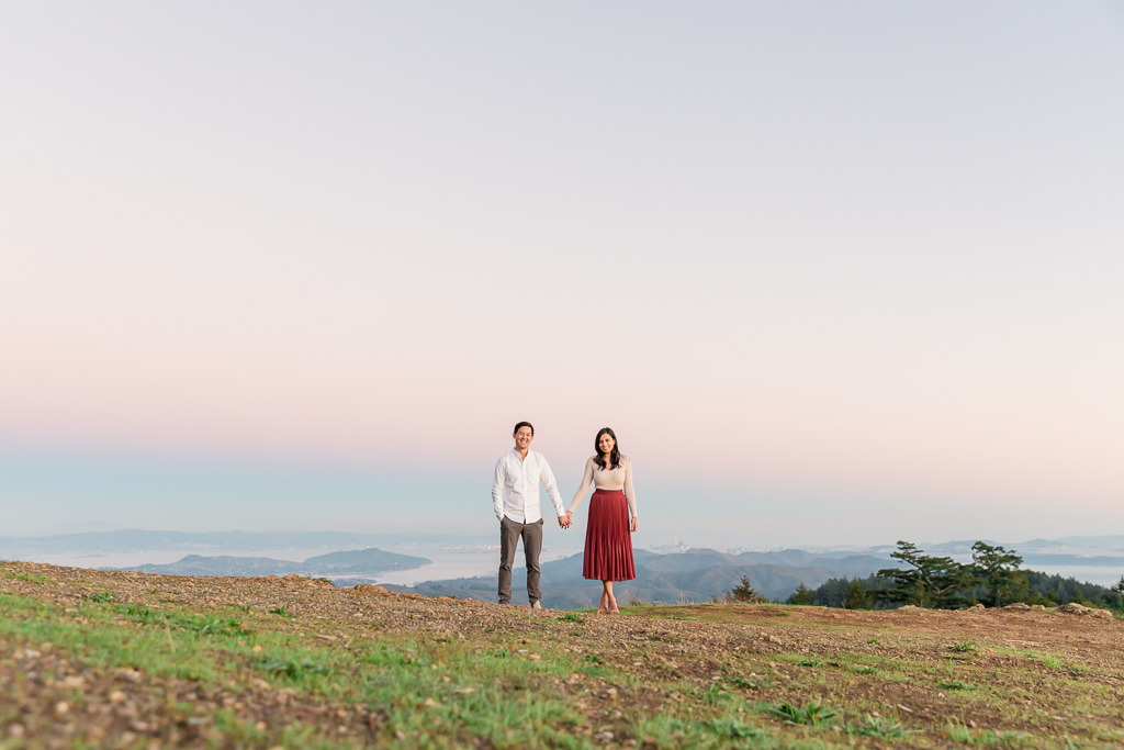 Bay Area mountaintop engagement photo shoot
