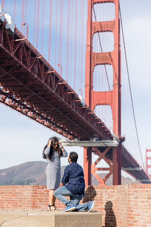 proposal under the Golden Gate Bridge