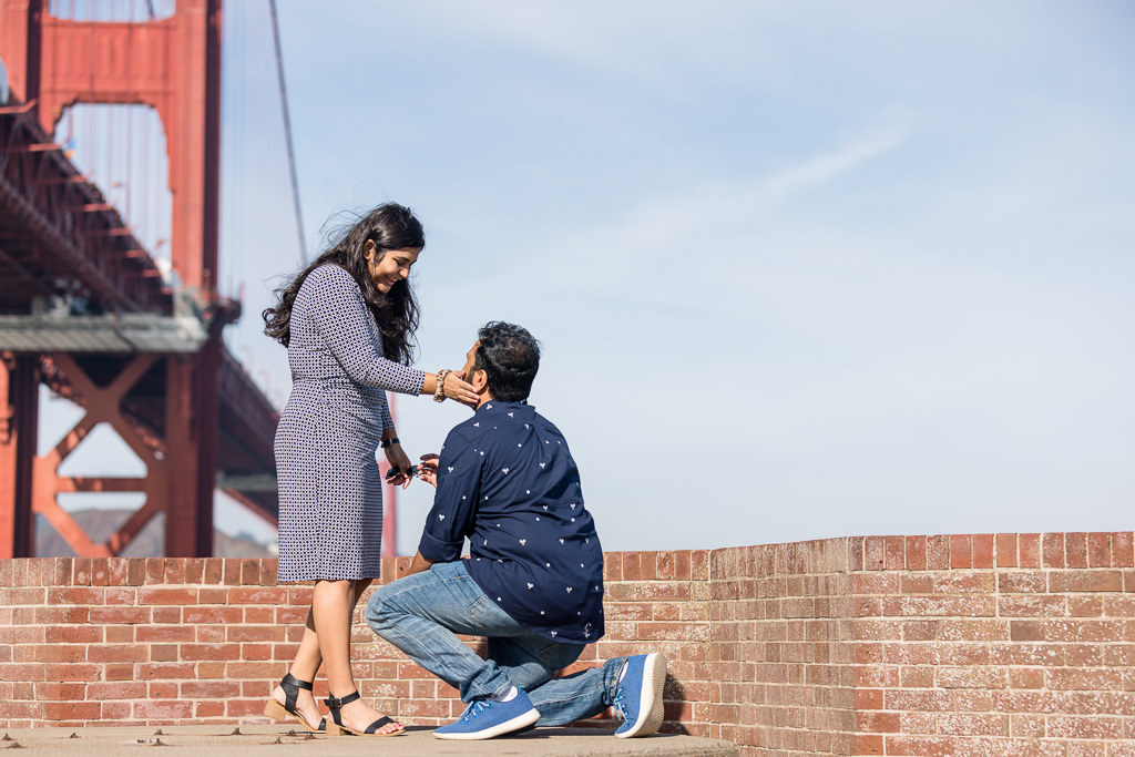 Golden Gate Bridge surprise proposal unique location