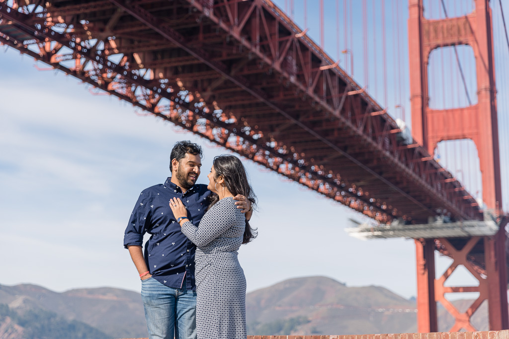 engagement photos under the Golden Gate Bridge
