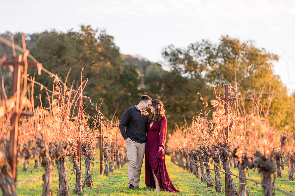 St Helena engagement photos at Chappellet Winery
