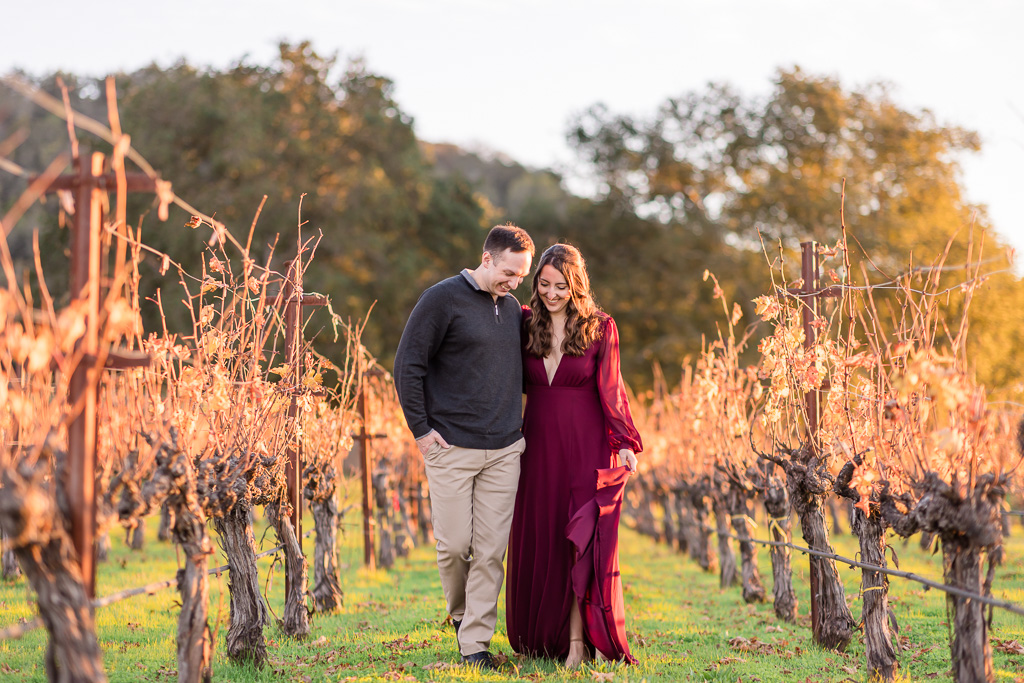 autumn engagement photos at Chappellet Winery