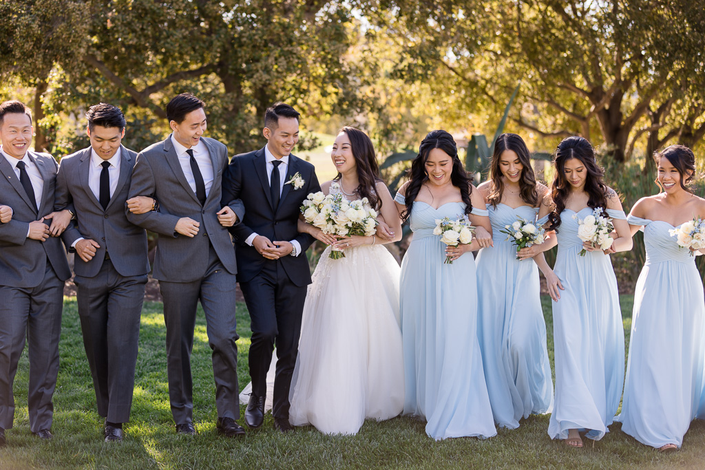full bridal party candid photo at Silver Creek Valley Country Club