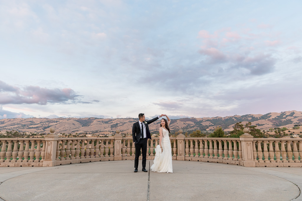Silver Creek Valley Country Club wedding sunset photo