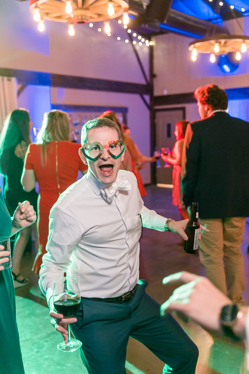 wedding guest partying during reception