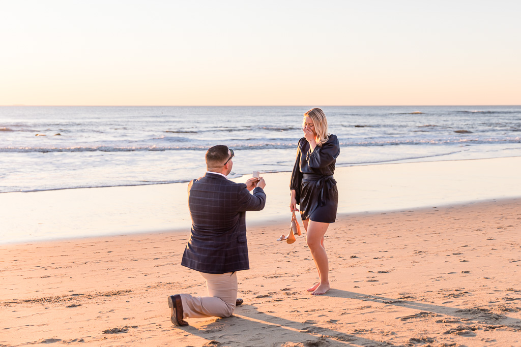 Half Moon Bay Ritz Beach surprise proposal