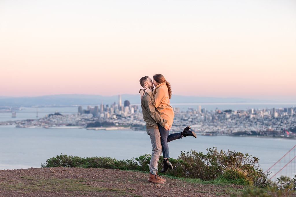 San Francisco skyline engagement photo
