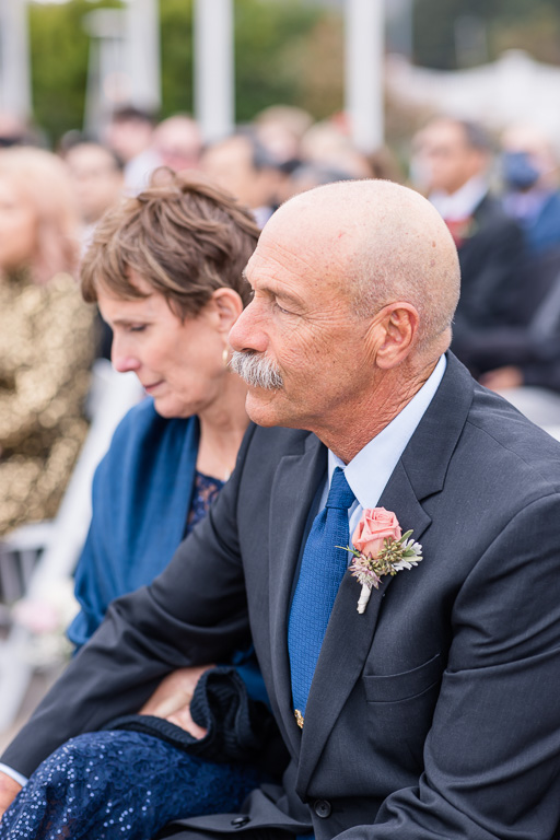 mom and dad during wedding ceremony