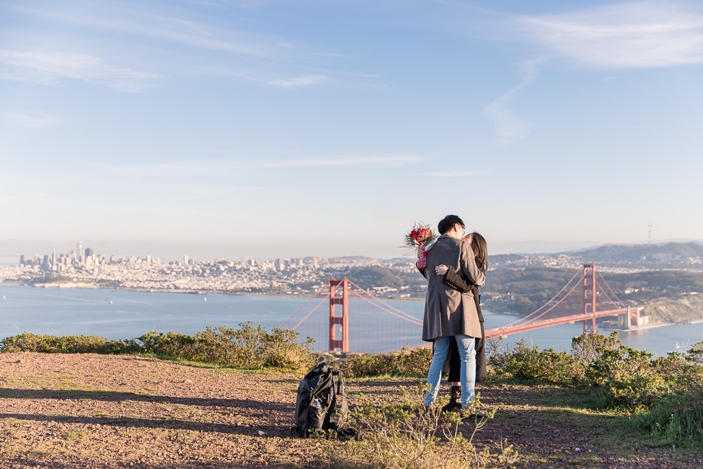engagement proposal over the Golden Gate Bridge