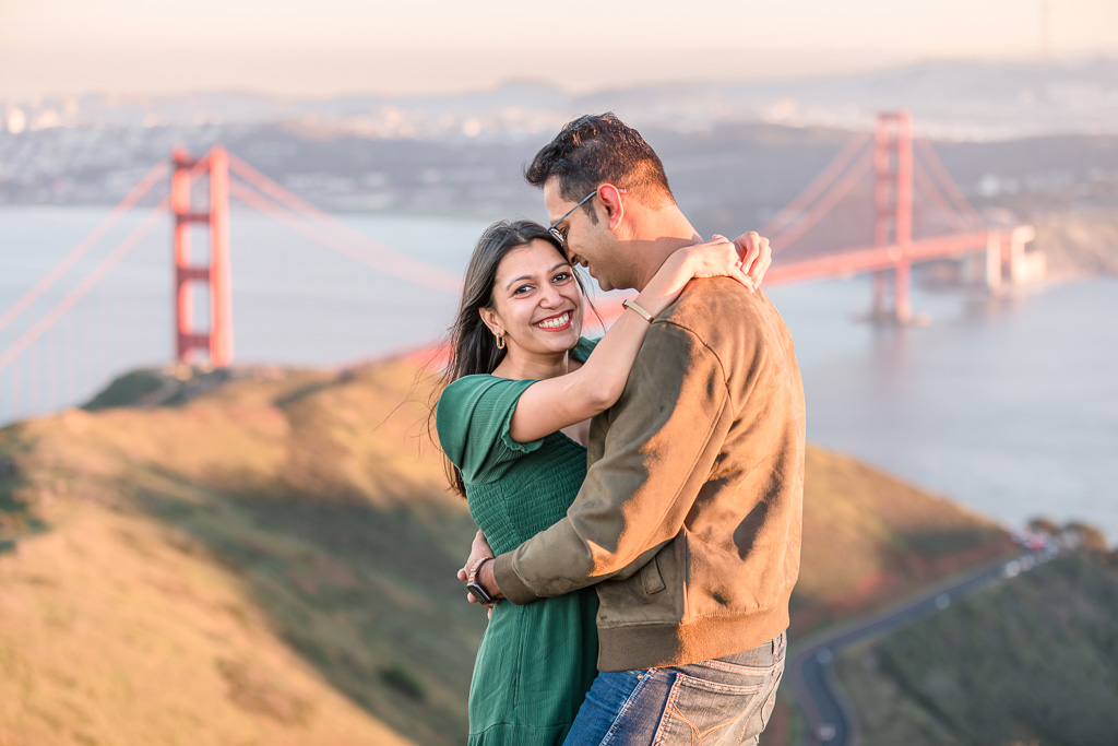 engagement photos at the top of the Bay Area