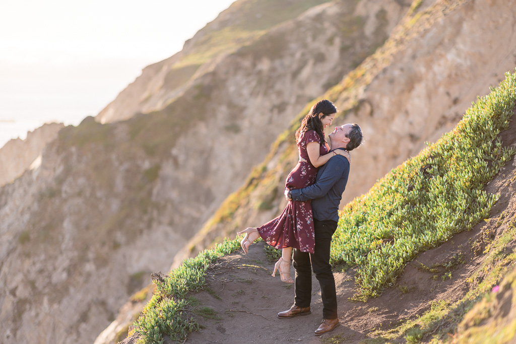 Point Reyes Chimney Rock Trail engagement photos