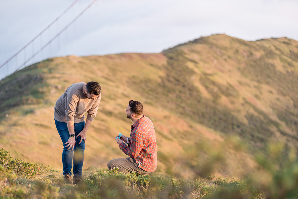 same-sex surprise proposal in the hills of the Marin Headlands