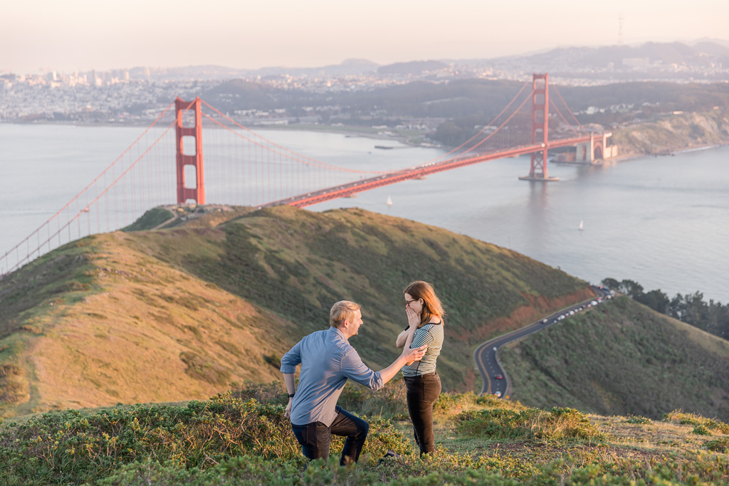 surprise proposal above the Golden Gate Bridge
