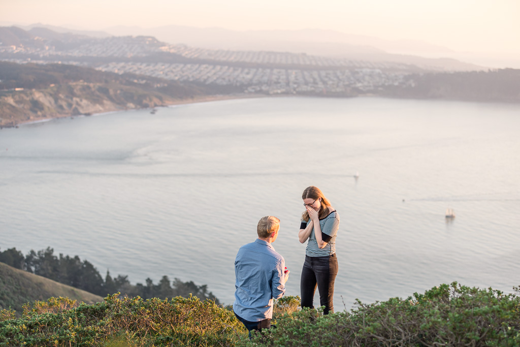 surprise proposal overlooking City of San Francisco