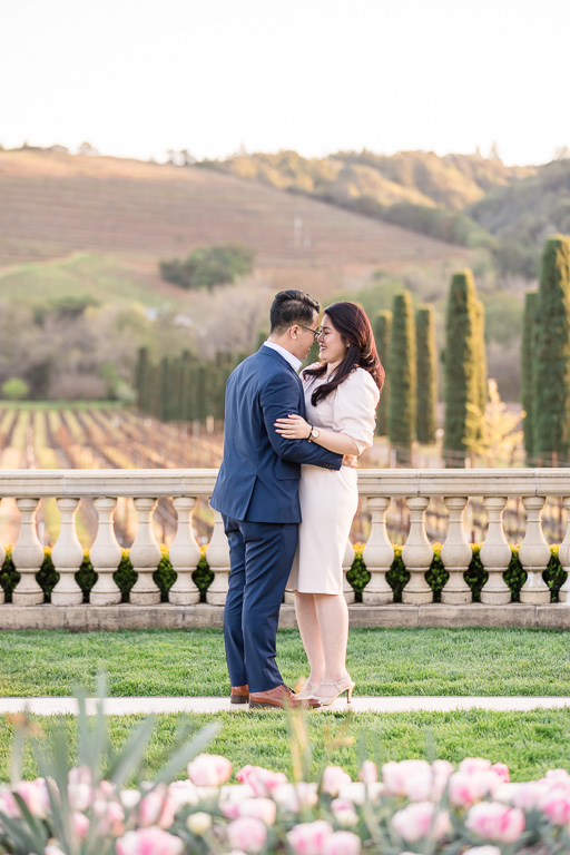 engagement shoot at Ferrari-Carano Vineyards and Winery